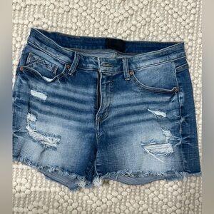 Buckle black Distressed Denim Women Shorts size 28